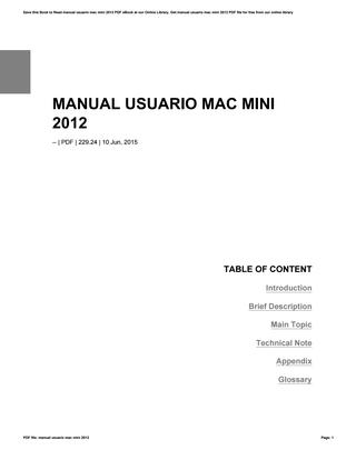 Mac mini instruction manual 2012 pdf